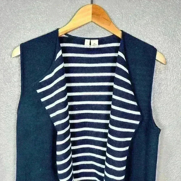 MOTH Extra Long Sleeveless Cardigan Cape Sweater Dark Blue Women One Size - Picture 2 of 11